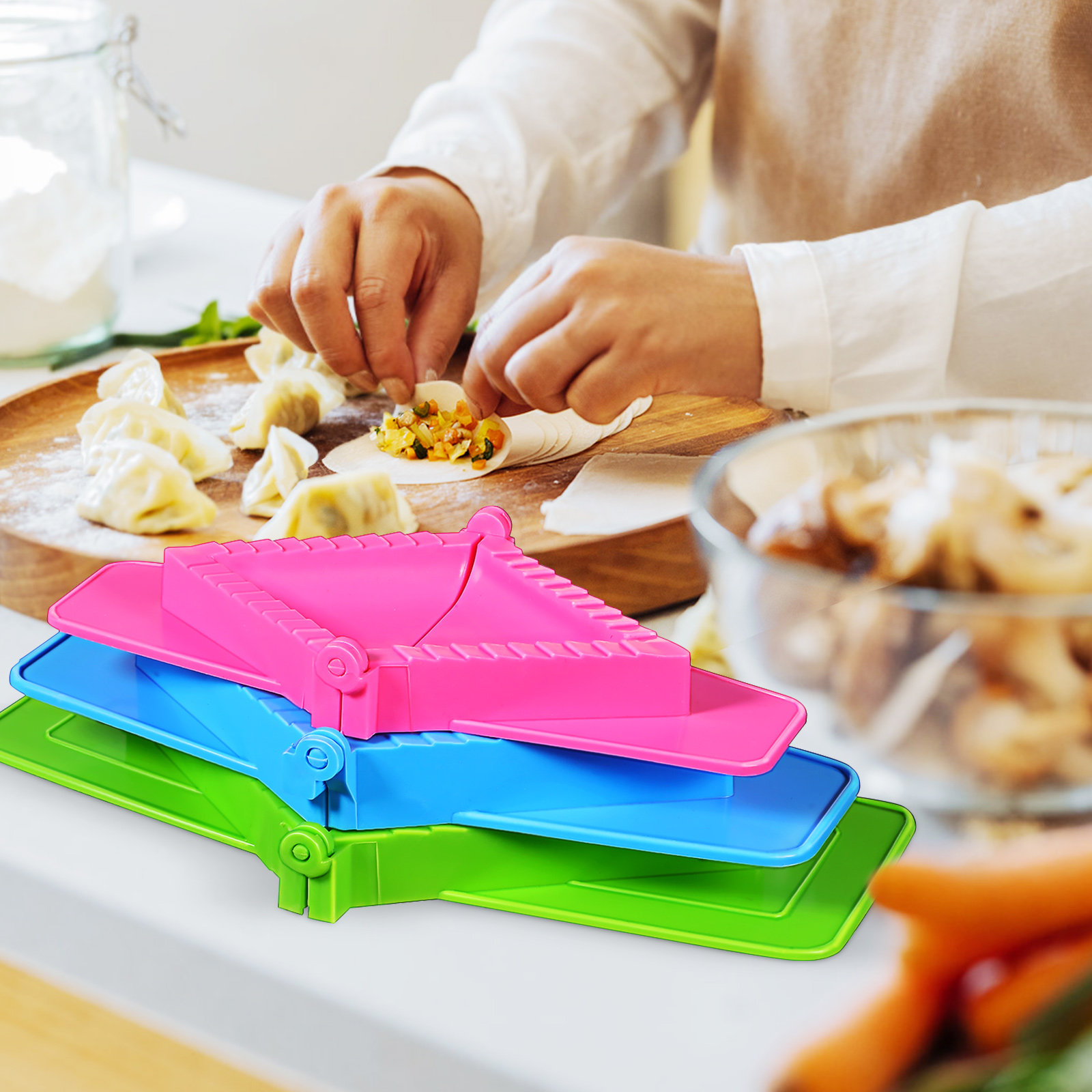 مجموعة قوالب الزلابية البلاستي - مراجعة Dumpling Press Set وسعره